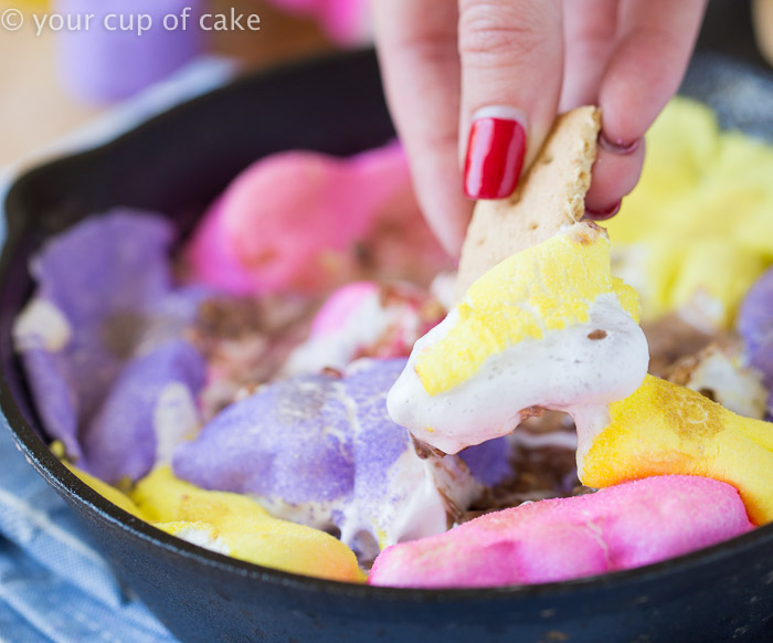Easy Easter Peeps Skillet with Reese's Eggs! 