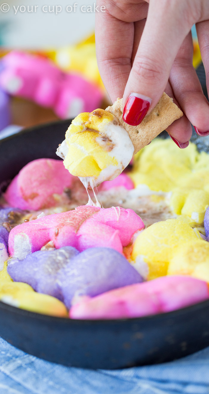 Easy Easter Peeps Skillet with Reese's Eggs! 