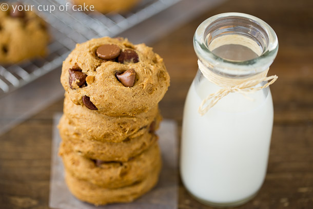 Cozy up with these AMAZING Bakery Style Pumpkin Chocolate Chip Cookies