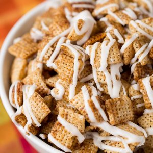 Gingerbread Chex Mix for Christmas parties and easy gifts!