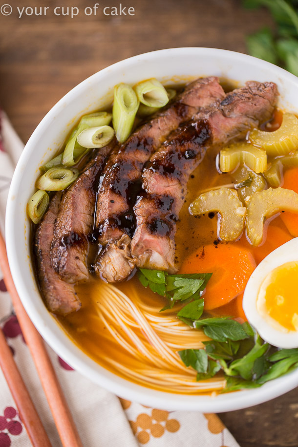 Japanese Noodle Bowls with Miso Marinated Steak Your Cup of Cake