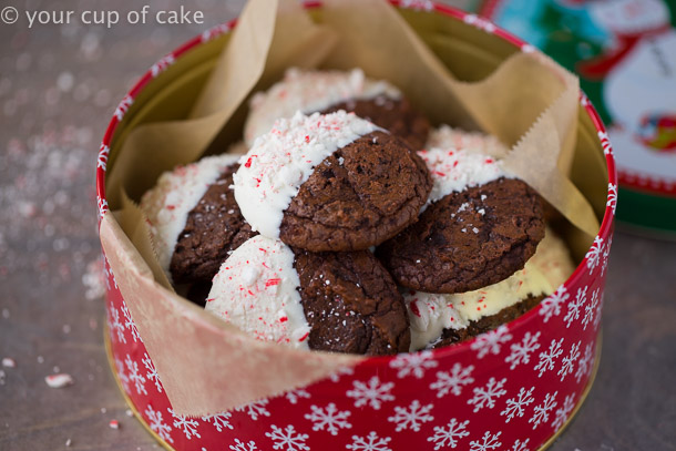 Peppermint Bark Fudge Cookies that are perfect for Christmas Gifts