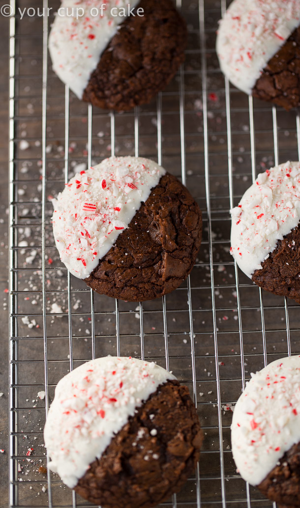 Peppermint Bark Fudge Cookies that are perfect for Christmas Gifts