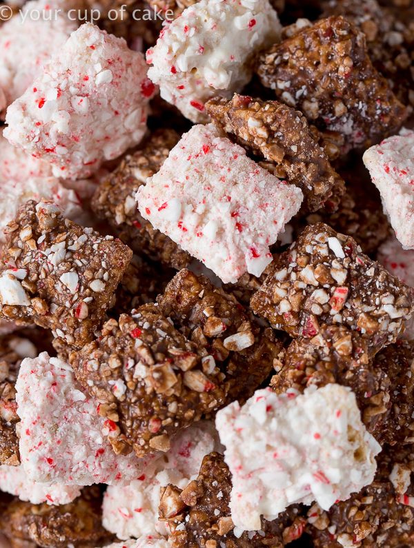 Candy Cane Muddy Buddies for easy Christmas treats!