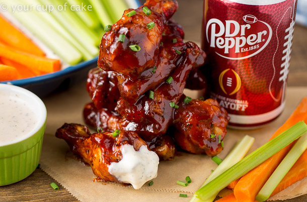 Dr Pepper Wings and Drumsticks is the perfect gameday party food! This Dr Pepper BBQ sauce recipe is awesome!