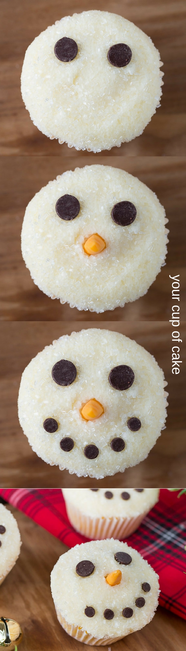 Easy to Make Snowman Cupcakes for Christmas, the kids will love helping you decorate these! 