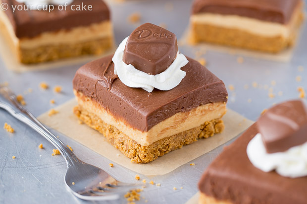Looking for an easy dessert? Chocolate Peanut Butter No-Bake Cheesecake Bars