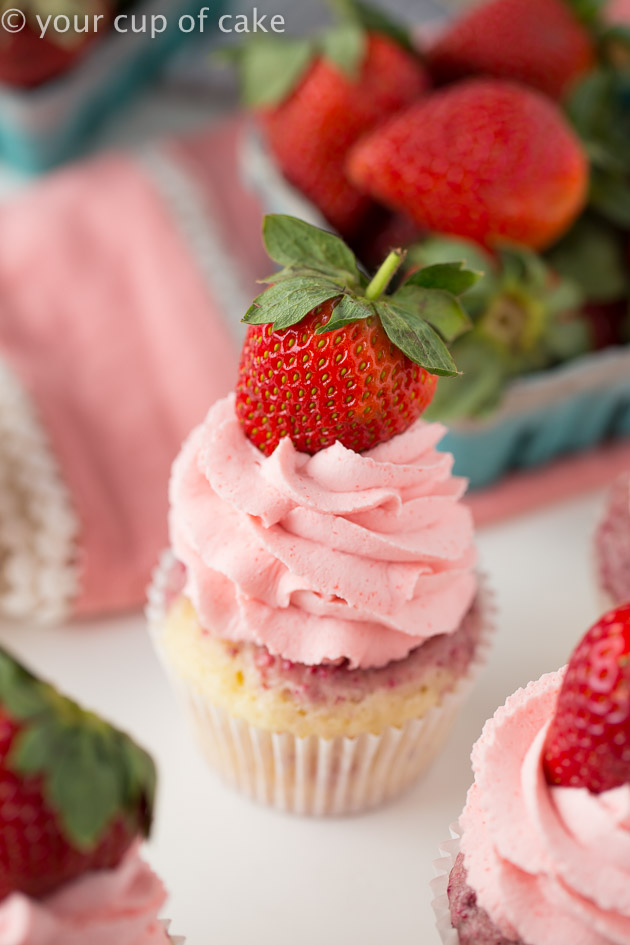 Strawberries and Cream Cupcakes Recipes for Valentines Day or Bridal Showers