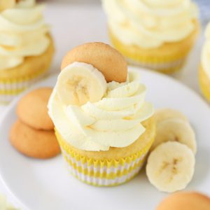 Banana Cream Cupcakes with Nilla Wafers and whipped cream!