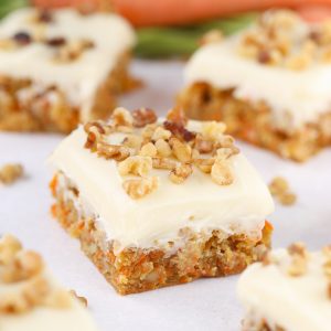 Carrot Cake Blondie Bars with cream cheese frosting, yum!
