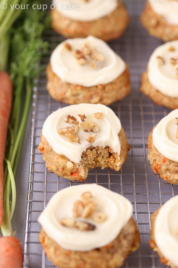 Carrot Cake Cookies with Cream Cheese Frosting