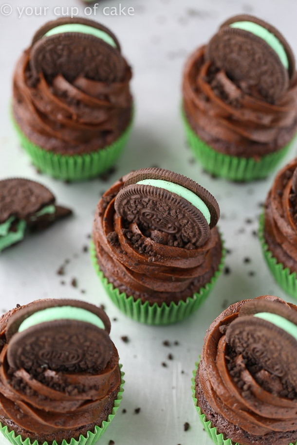 The best Mint Oreo Cupcakes!