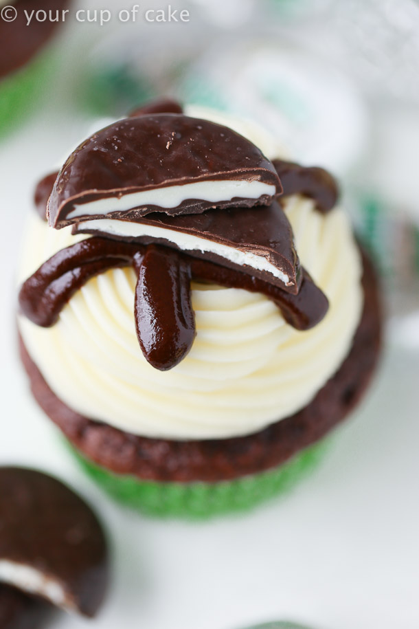 Easy Peppermint Pattie Cupcakes - Your Cup of Cake
