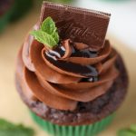 Triple Chocolate Mint Cupcakes with Andes Mints