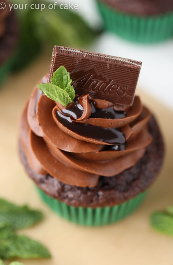 Triple Chocolate Mint Cupcakes with Mint Chocolate Buttercream!