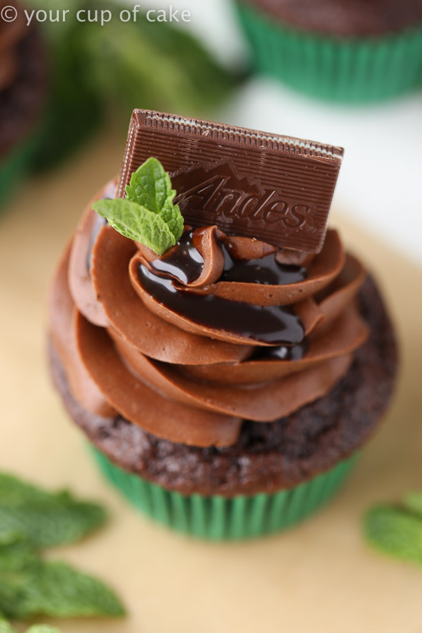 Triple Chocolate Mint Cupcakes with Mint Chocolate Buttercream! 