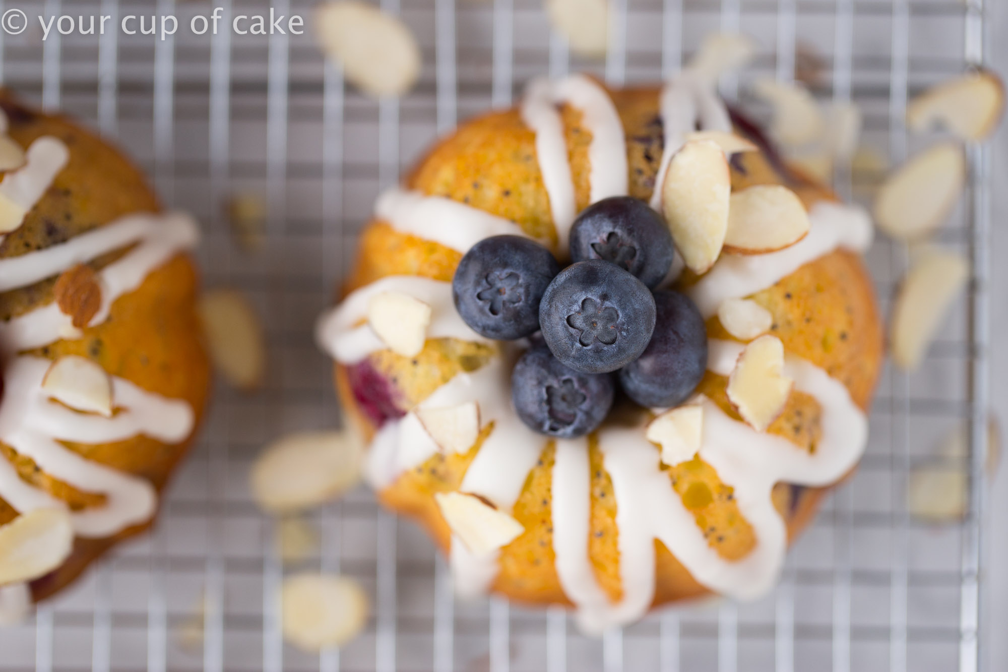 Lemon Blueberry Bundt Cakes with Almond Glaze, these are AMAZING!