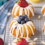 ULTIMATE Lemon Blueberry Bundt Cakes (with Poppy Seeds + Almond Glaze)