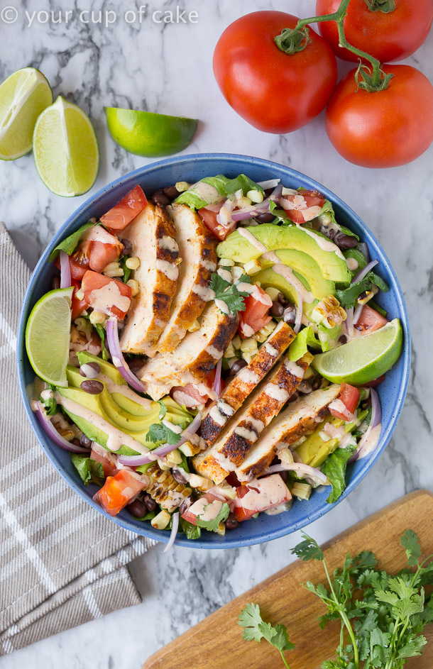 Chipotle Southwest Chicken Salad + 30-Second Dressing - Your Cup of Cake