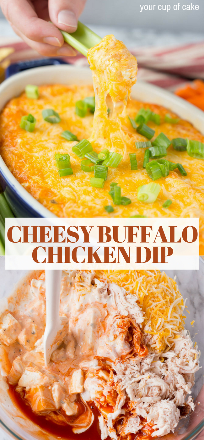 Everyone BEGS for this Cheesy Buffalo Chicken Dip recipe! I'm OBSESSED! 