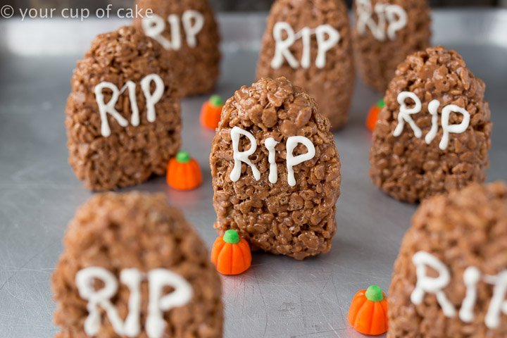 Tombstone Rice Krispie Treats for Halloween - Your Cup of Cake