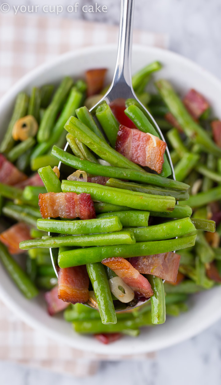 Bacon Garlic Green Beans [Best Green Beans EVER] Your Cup of Cake ...