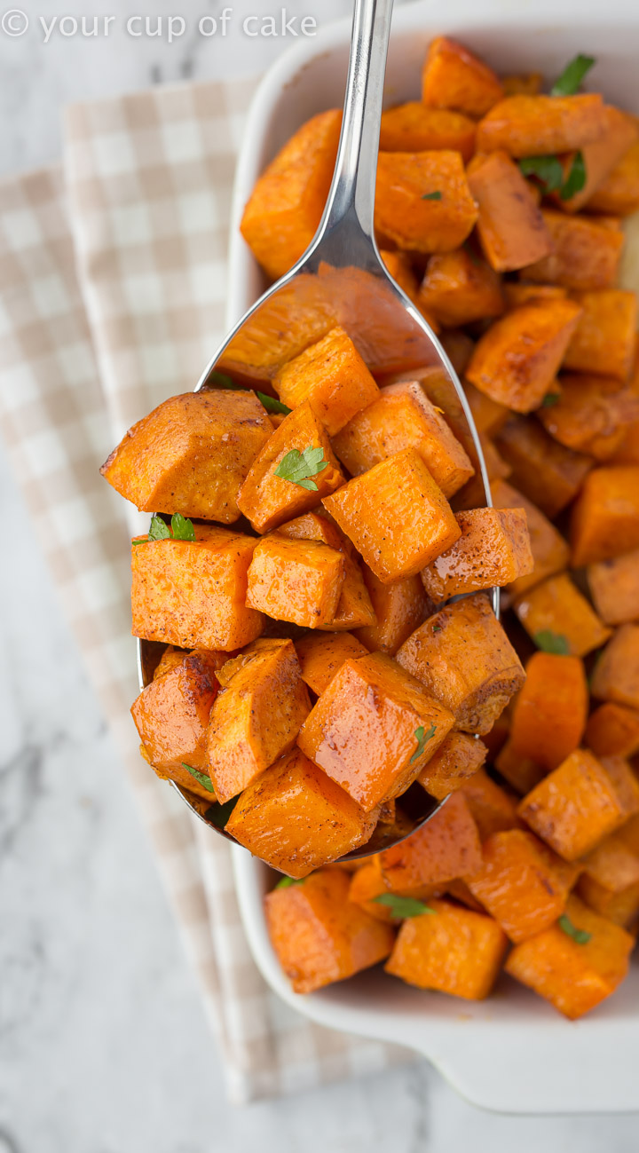 Cinnamon Roasted Sweet Potatoes for Thanksgiving