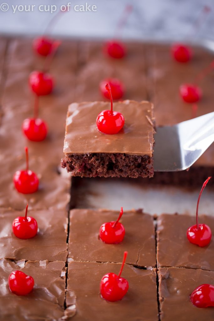 THE BEST Chocolate Cherry Texas Sheet Cake