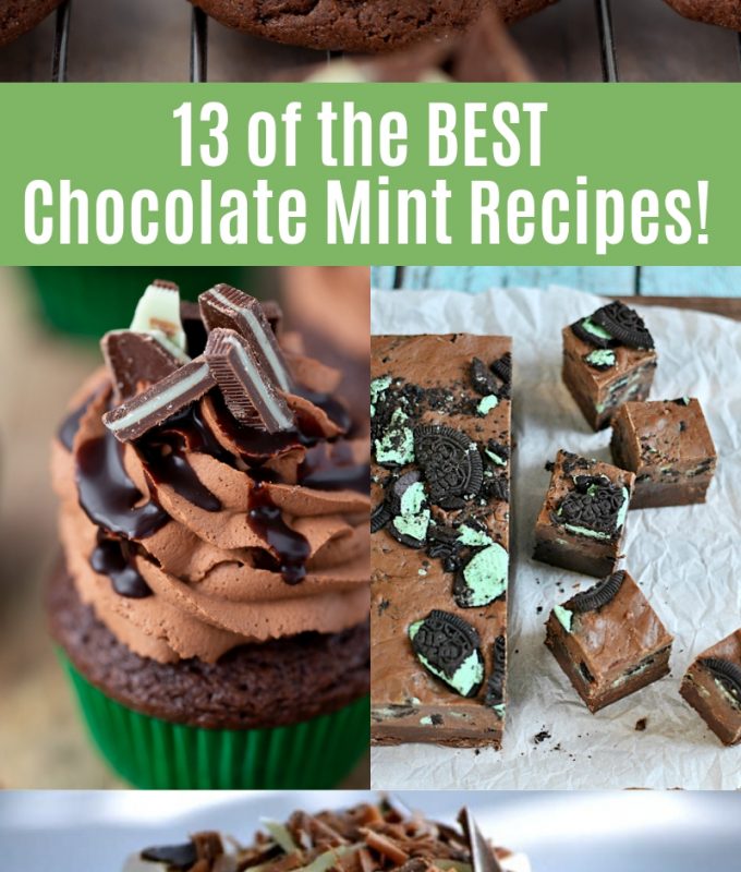 13 of THE BEST Chocolate Mint Recipes! Everything from cookies to cupcake to fudge!