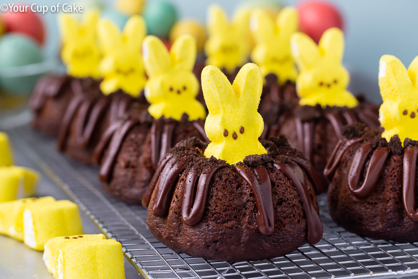 Bunny Bundt Cakes made with PEEPS