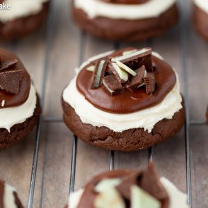 Chocolate Marshmallow Mint Cookies for St Patrick's Day