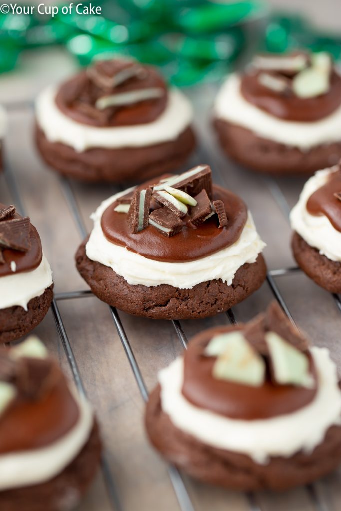 My family is OBSESSED with these Chocolate Marshmallow Mint Cookies