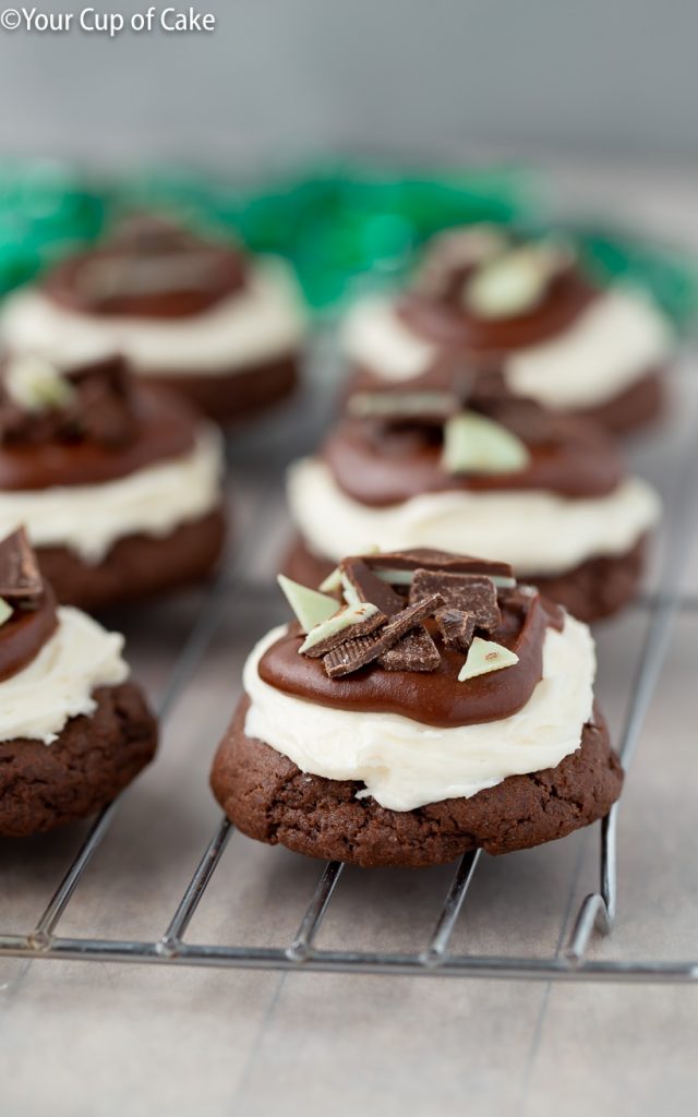 My FAVORITE cookie to take to parties: Chocolate Marshmallow Mint Cookies