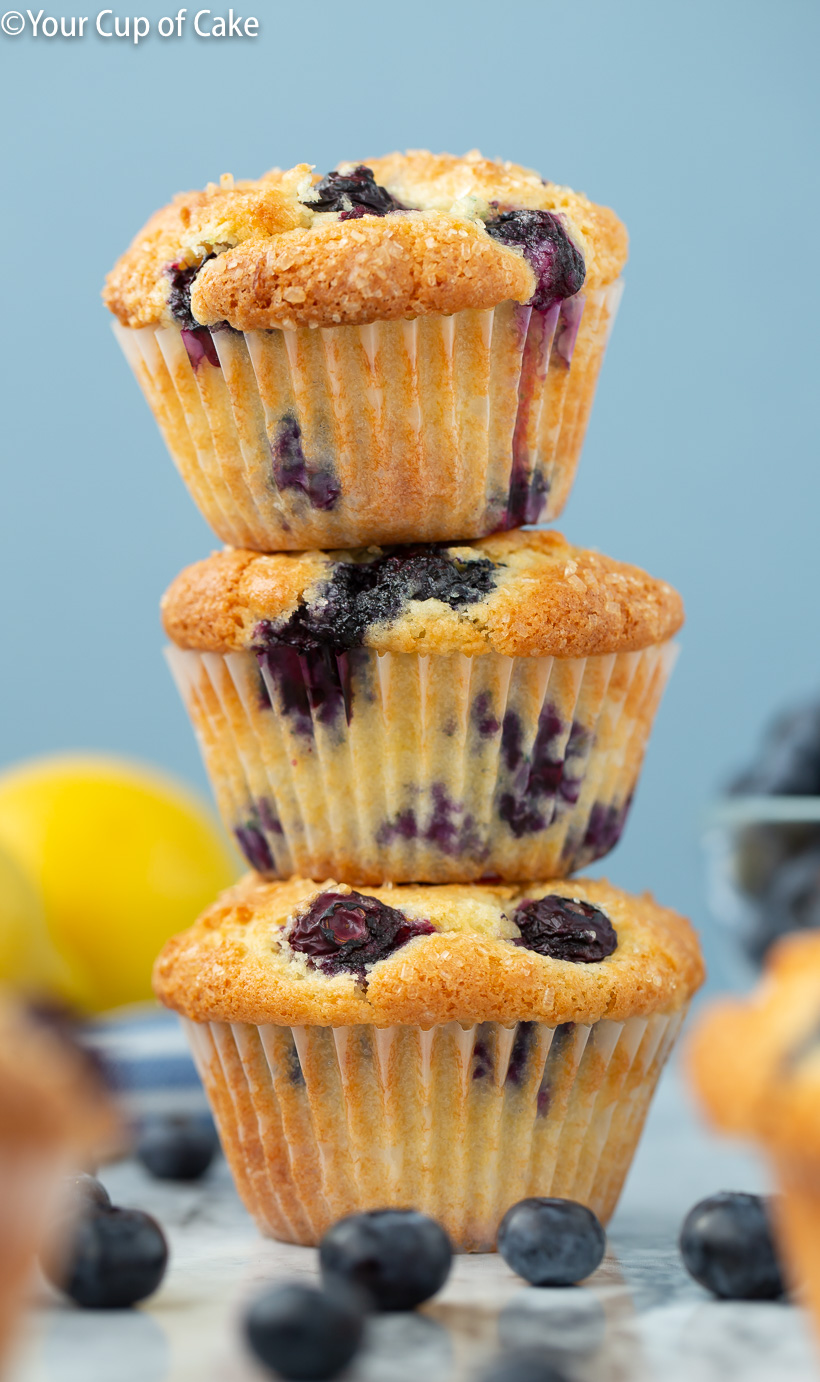 Super Easy Lemon Blueberry Muffins that taste like they came from a bakery!