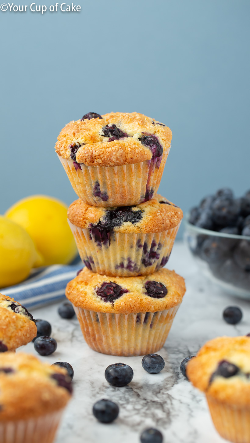 Small batch recipe for Easy Lemon Blueberry Muffins