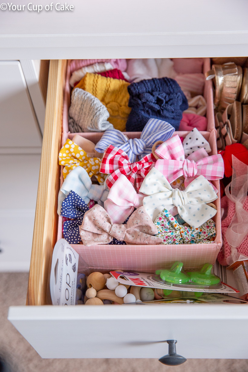 Bow Storage in Baby Nursery