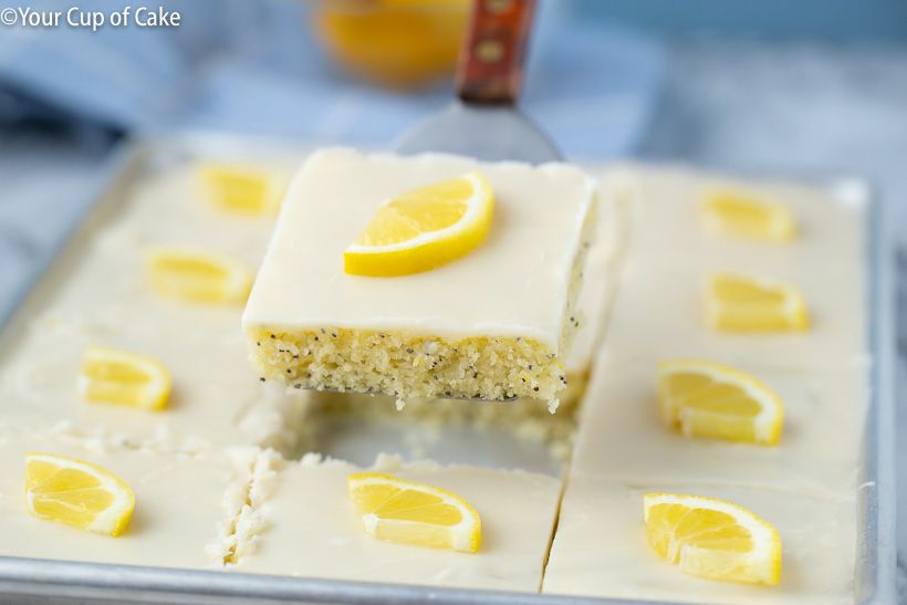 Perfect Lemon Poppy Seed Sheet Cake
