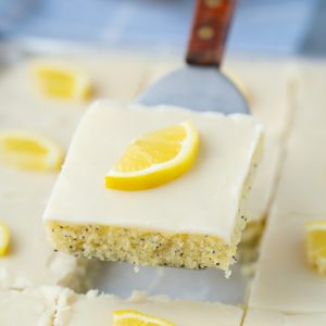 The BEST Potluck dessert recipe, Lemon Poppy Seed Sheet Cake