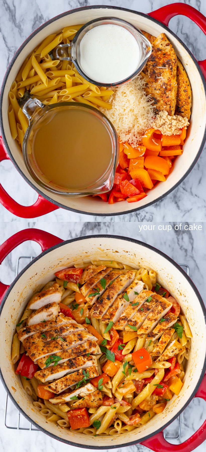 My FAVORITE one pot recipe! One Pot Creamy Cajun Chicken Alfredo