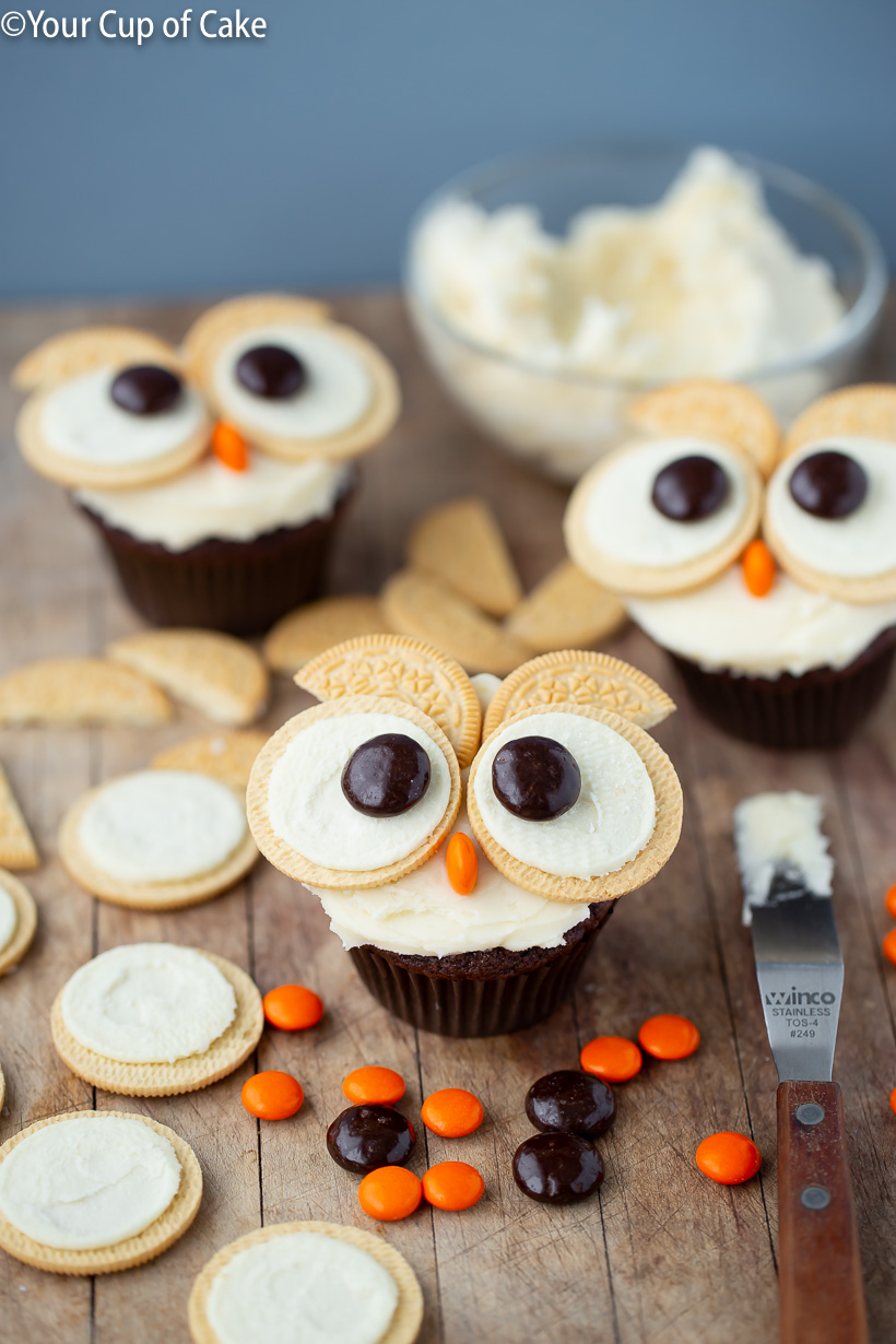 Easy Cupcake Decorating Idea, Easy Oreo Owl Cupcakes