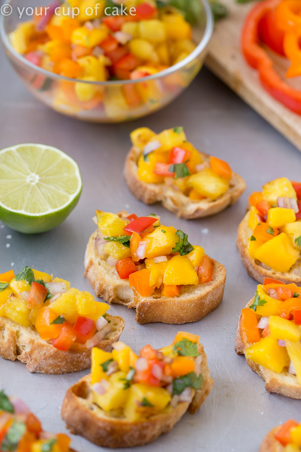 This will BLOW your mind! Pineapple Mango Bruschetta