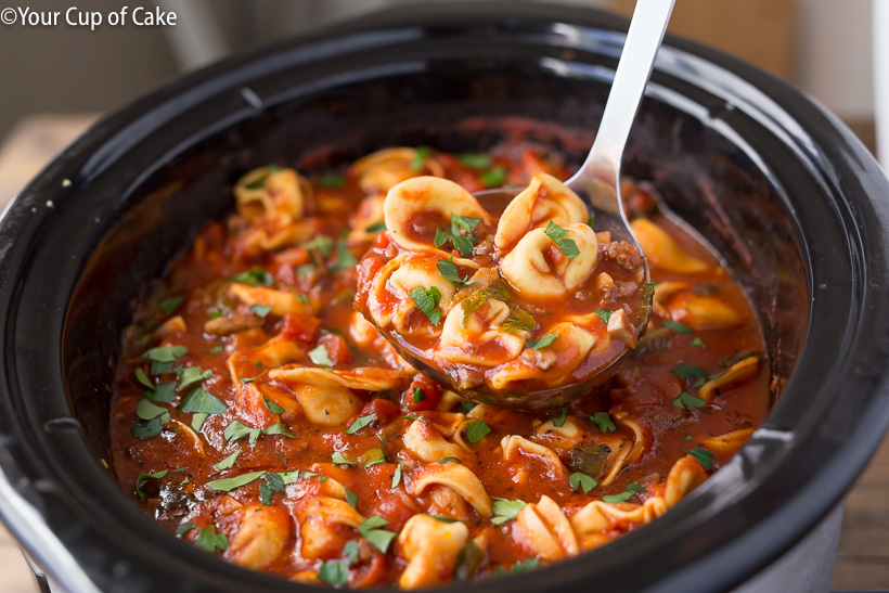 Slow Cooker Lasagna Tortellini Soup