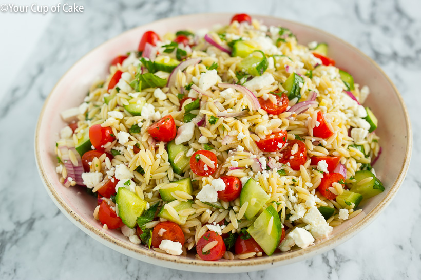 Quick and easy Greek Orzo Pasta Salad