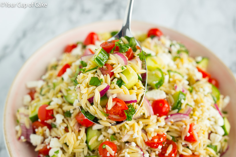 The BEST Orzo Pasta Salad