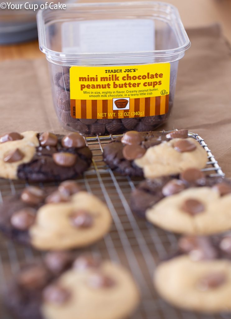 Ultimate Chocolate Peanut Butter Cookies with peanut butter cups