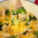 One Pot Cheesy Chicken Rice and Broccoli
