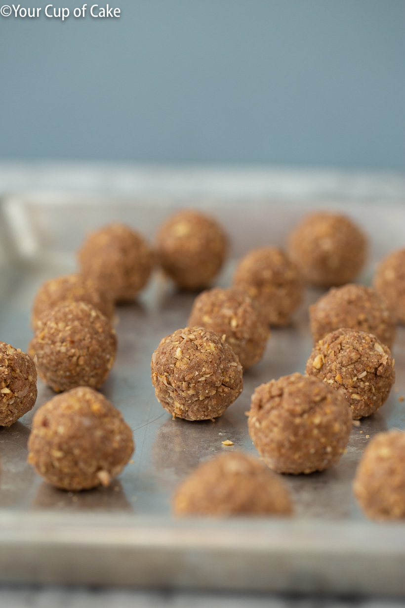 Making protein bites at home! Almond Joy Protein Bites