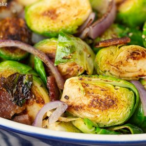 Super simple side dish Bacon Garlic Brussels Sprouts