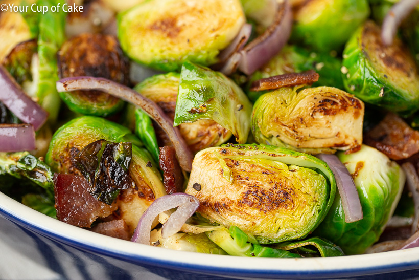 Super simple side dish Bacon Garlic Brussels Sprouts