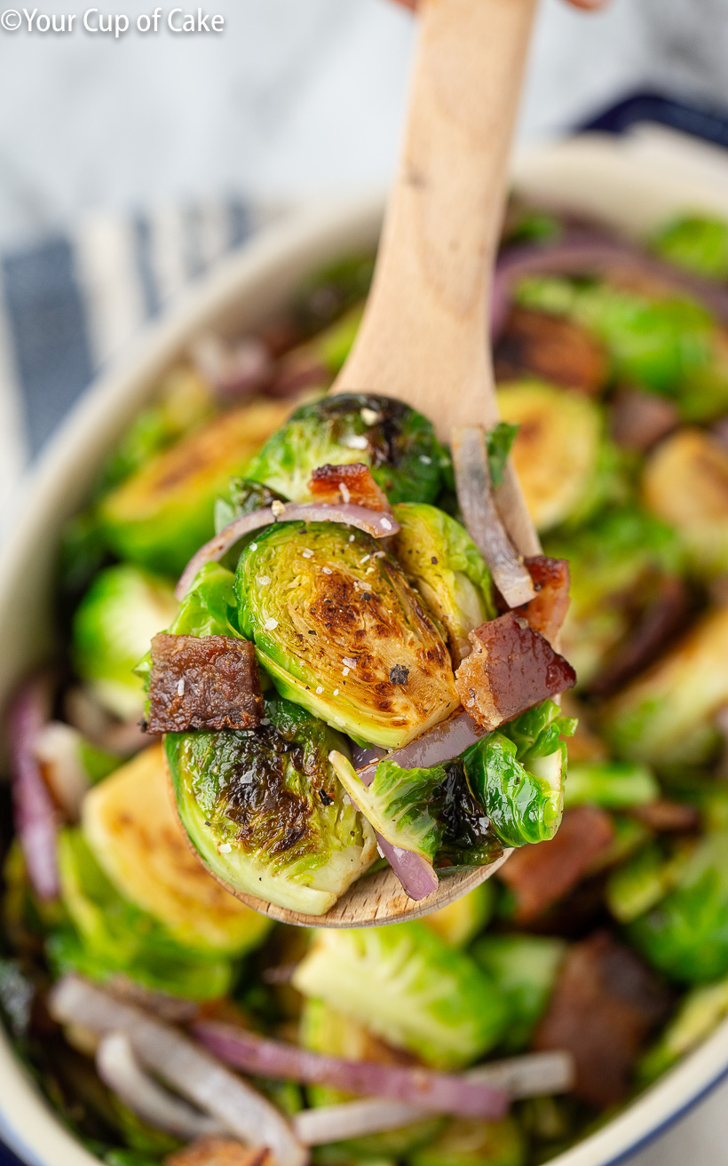 LOVE these Bacon Garlic Brussels Sprouts
